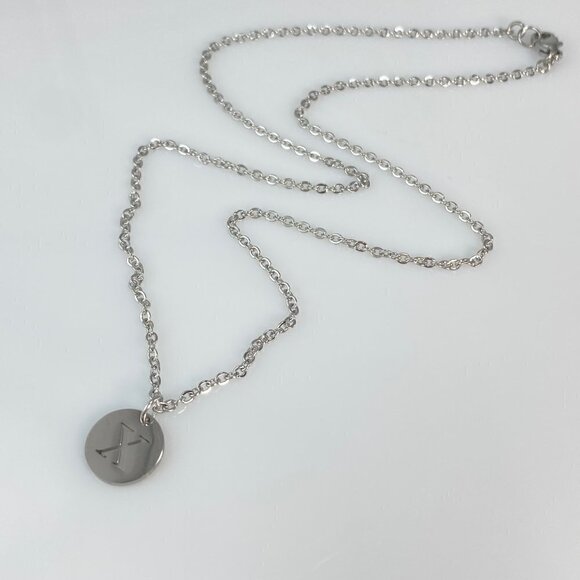 (Choose your) Initial Letter Stainless Steel Cable Chain Necklace - Picture 7 of 10